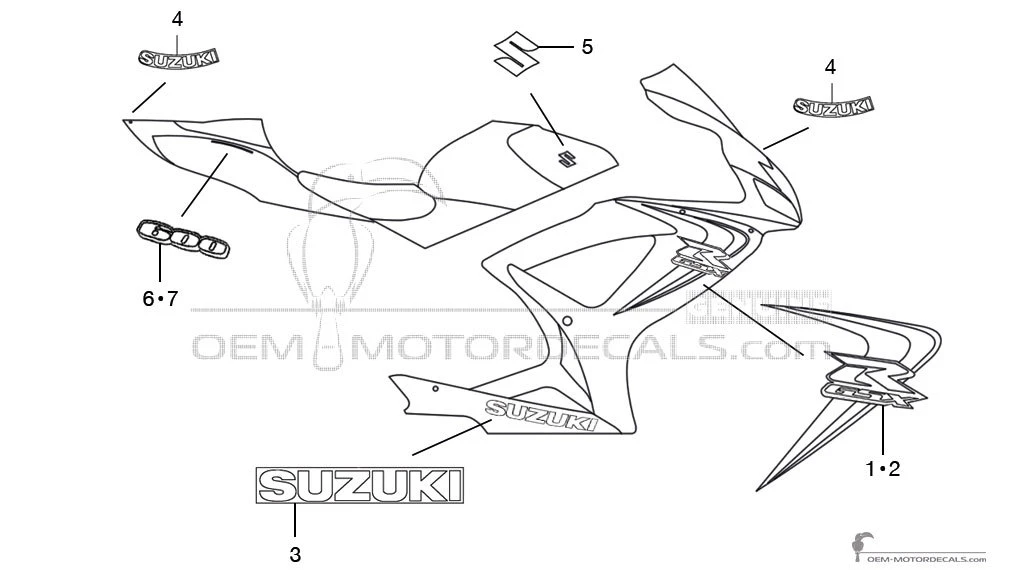 Decals for Suzuki GSXR600 2006 - Red • Suzuki OEM Decals