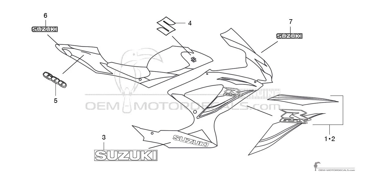 Decals for Suzuki GSXR600 2009 - Blue/White • Suzuki OEM Decals