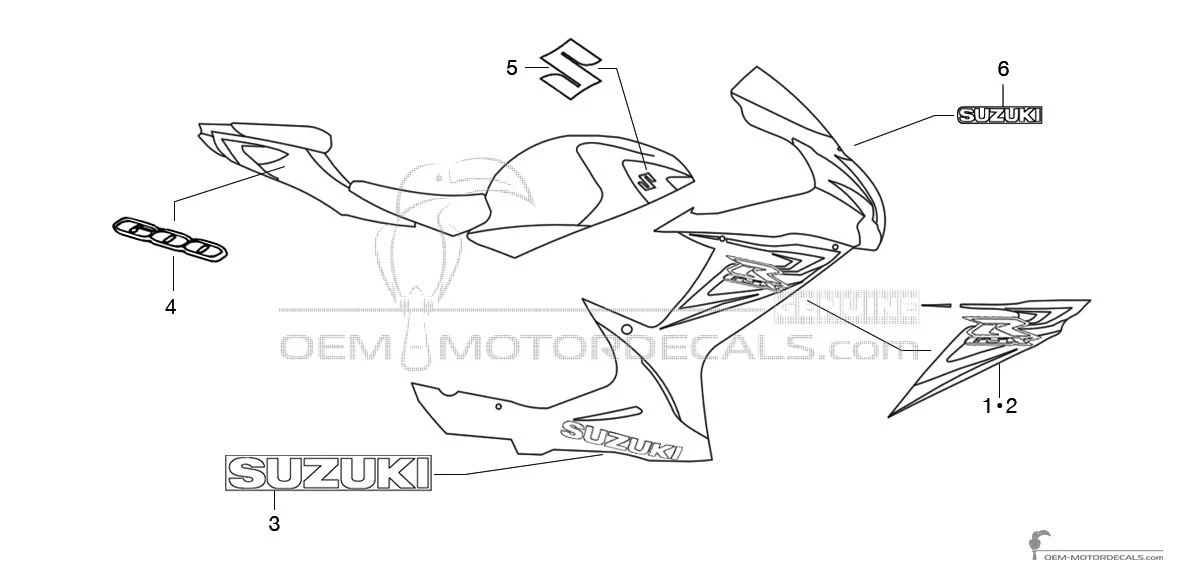 Decals for Suzuki GSXR600 2014 - Black • Suzuki OEM Decals