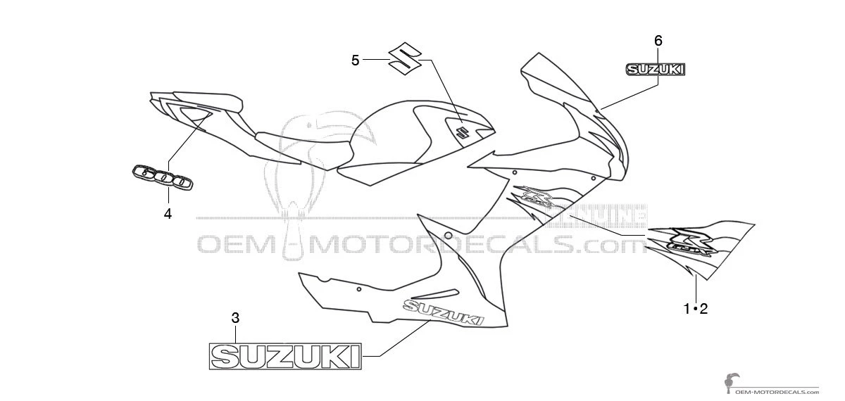 Aufkleber für Suzuki GSXR600 2017 - Gelb • Suzuki OEM-Aufkleber
