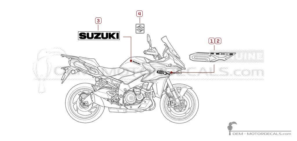 Stickers voor Suzuki GSXS1000 GX 2024 • Suzuki OEM Stickers Stickers voor Suzuki GSXS1000 GX 2024 • Suzuki OEM Stickers