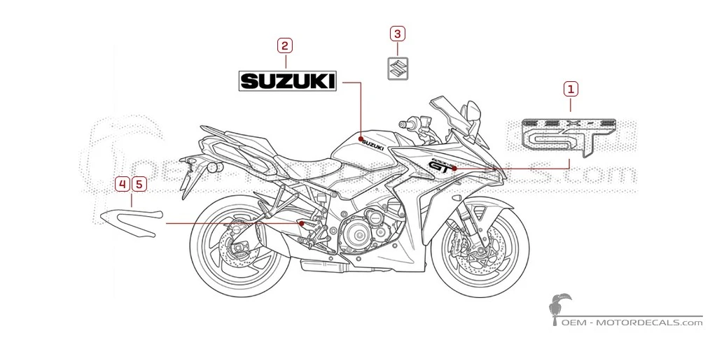 Adesivi per Suzuki GSXS1000 GT 2026 • Suzuki Adesivi OEM Adesivi per Suzuki GSXS1000 GT 2026 • Suzuki Adesivi OEM