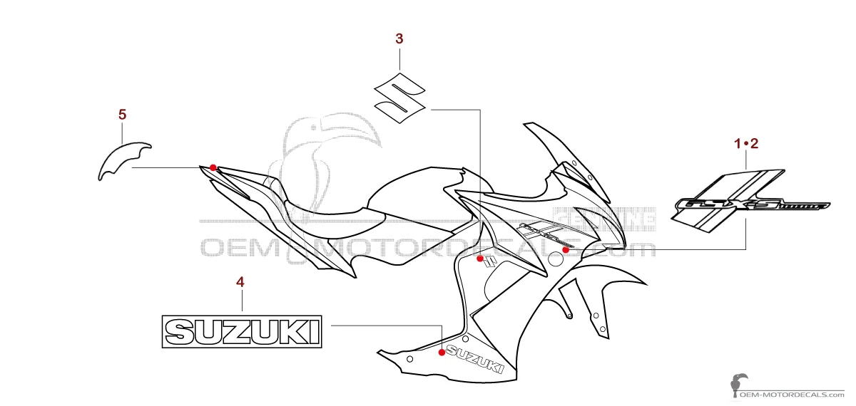 Adesivi per Suzuki GSXS1000F 2019 - Nero • Suzuki Adesivi OEM