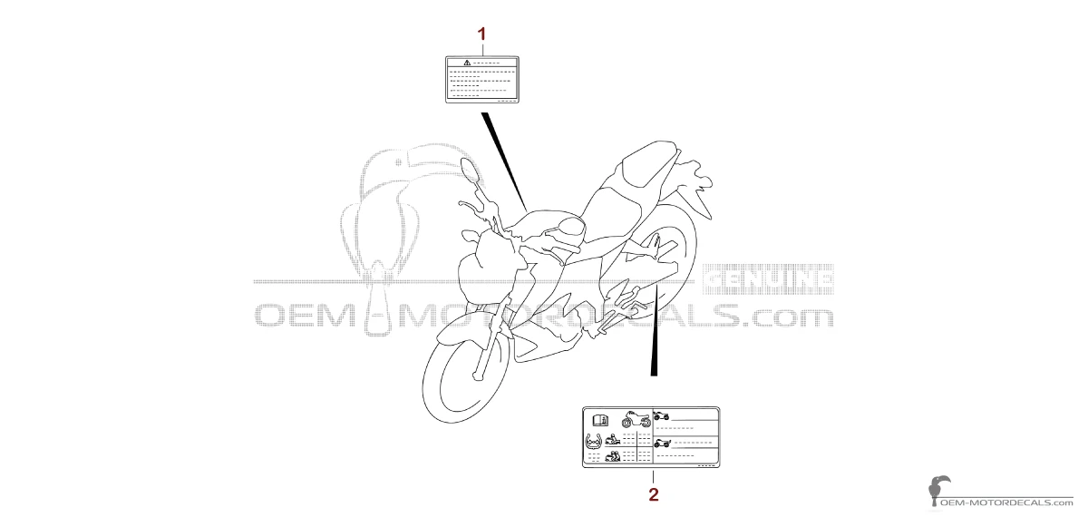 Pegatinas para Suzuki GSXS125 2018 - Etiquetas de precaución • Suzuki Pegatinas OEM