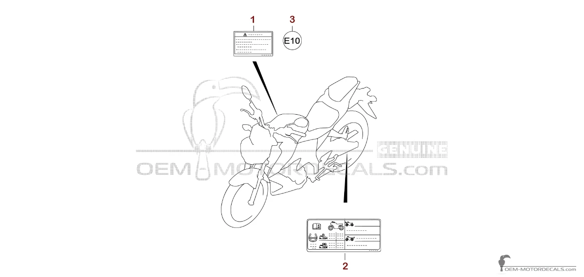 Decals for Suzuki GSXS125 2019 - Caution labels • Suzuki OEM Decals