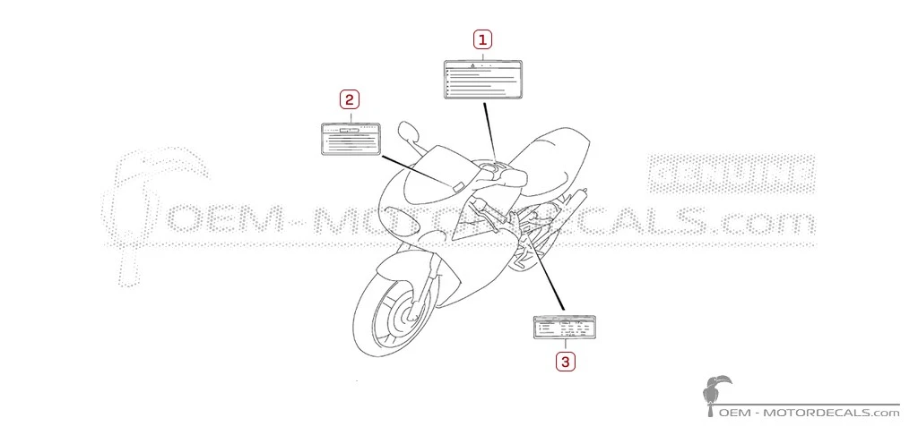 Stickers voor Waarschuwingslabels • Suzuki OEM Stickers