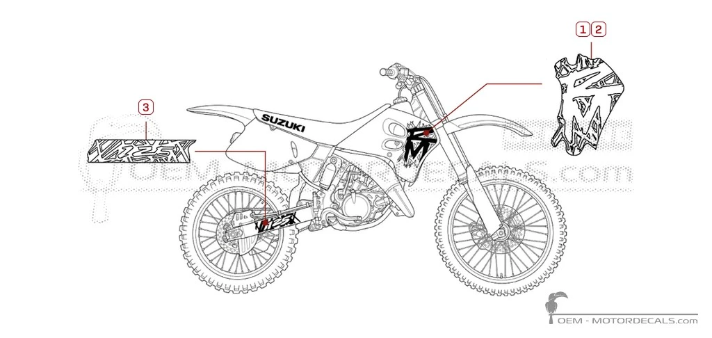 Aufkleber für Suzuki RM125 1995 • Suzuki OEM-Aufkleber