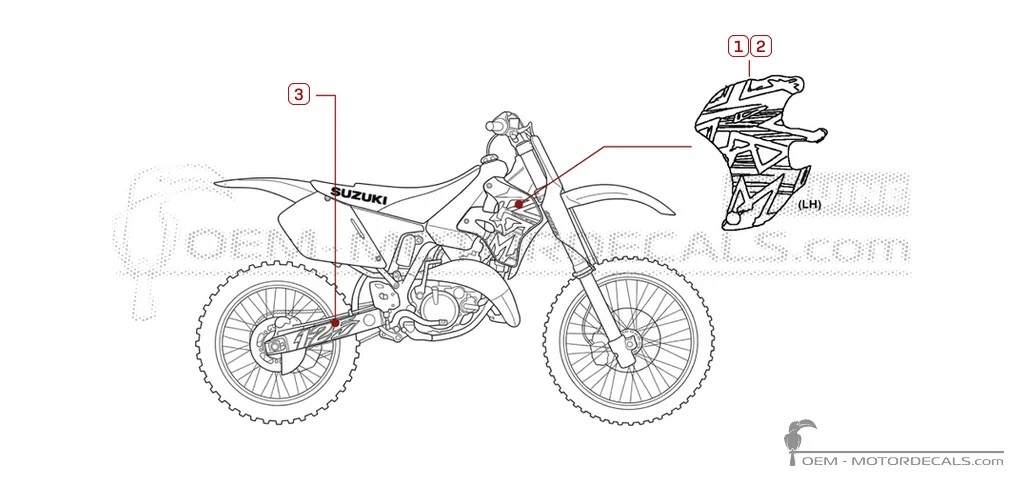 Decals for Suzuki RM125 1996 • Suzuki OEM Decals