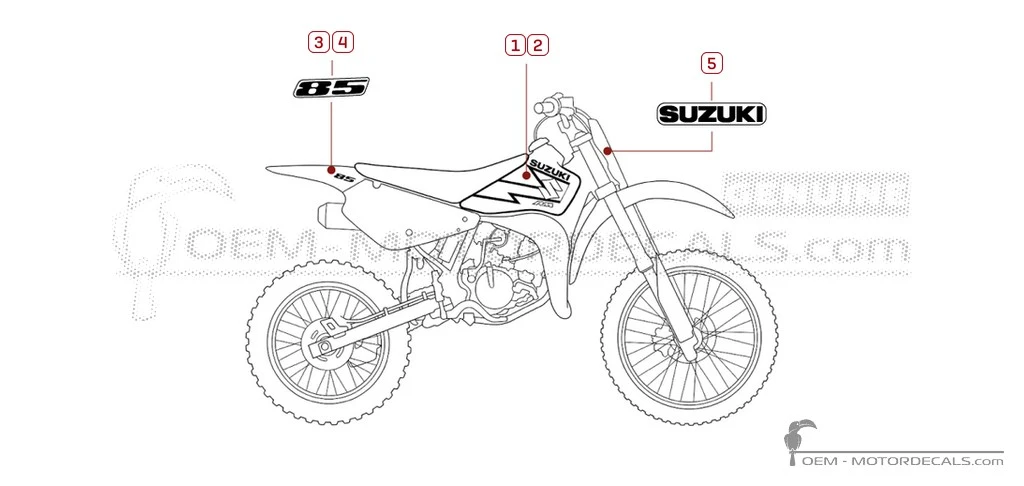 Naklejki do Suzuki RM85 2003 • Suzuki Naklejki OEM