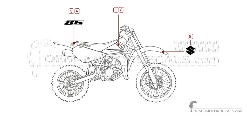Adesivi per Suzuki RM85 2005 • Suzuki Adesivi OEM