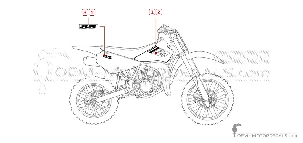 Aufkleber für Suzuki RM85 2017 • Suzuki OEM-Aufkleber