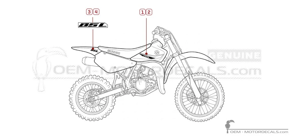 Naklejki do Suzuki RM85 L 2018 • Suzuki Naklejki OEM