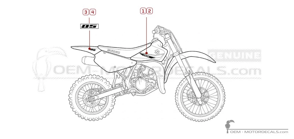 Naklejki do Suzuki RM85 2018 • Suzuki Naklejki OEM