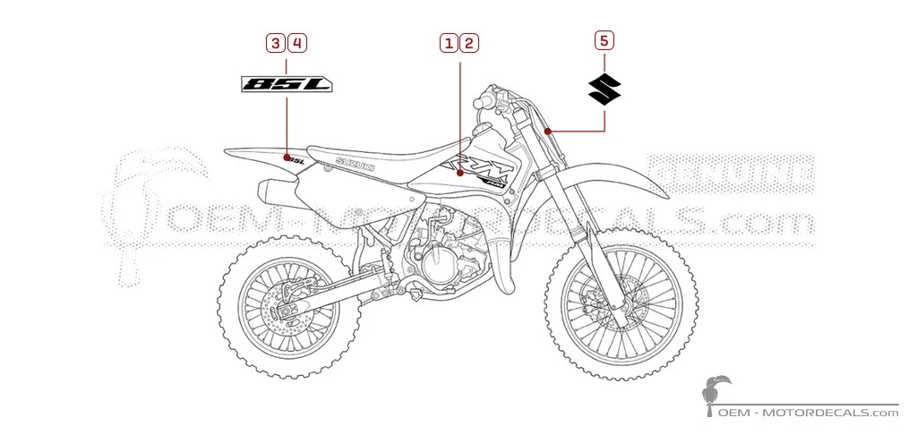 Aufkleber für Suzuki RM85 L 2021 • Suzuki OEM-Aufkleber