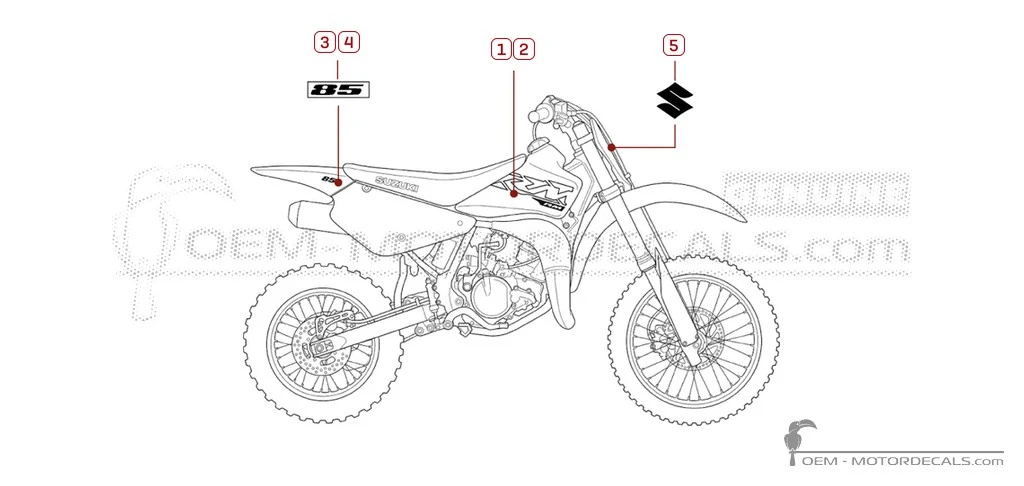 Autocollants pour Suzuki RM85 2021 • Suzuki Autocollants OEM