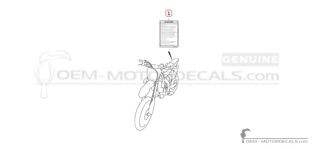 Etichette di avvertenza per RM-Z250 2015 • Suzuki Adesivi OEM
