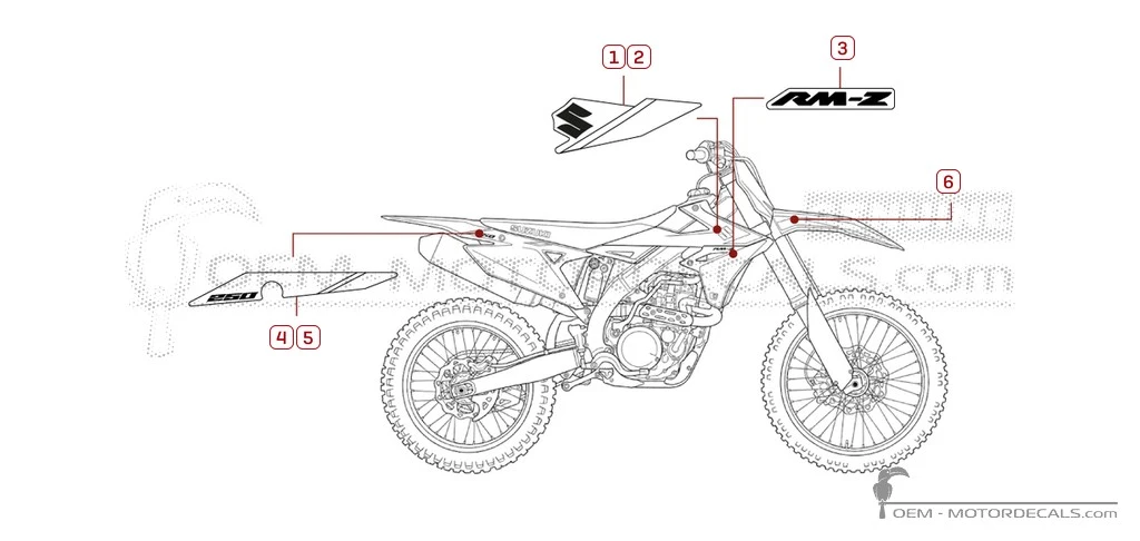 Decals for Suzuki RM-Z250 2020 • Suzuki OEM Decals