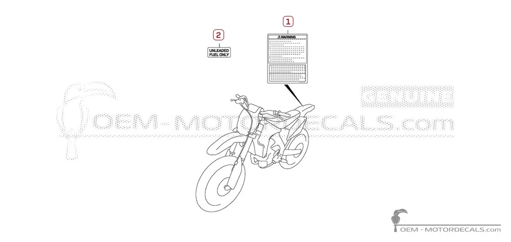 Adesivi per Etichette di avvertenza • Suzuki Adesivi OEM