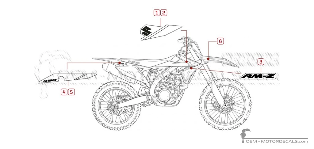 Aufkleber für Suzuki RM-Z450 2019 • Suzuki OEM-Aufkleber