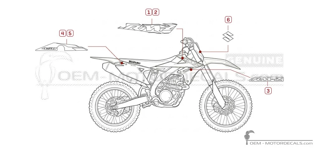 Decals for Suzuki RM-Z450 2025 • Suzuki OEM Decals