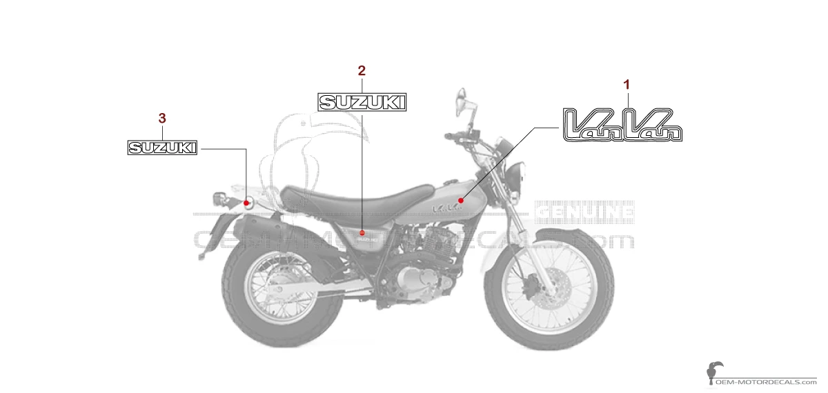 Decals for Suzuki RV125 VANVAN 2003 - Green • Suzuki OEM Decals