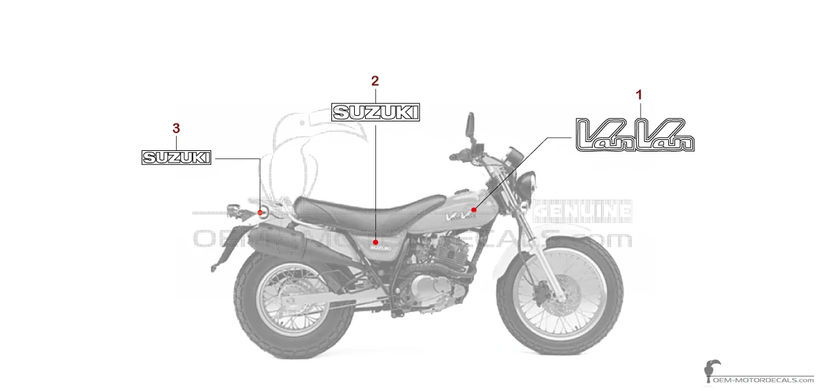 Decals for Suzuki RV125 VANVAN 2004 - Orange • Suzuki OEM Decals