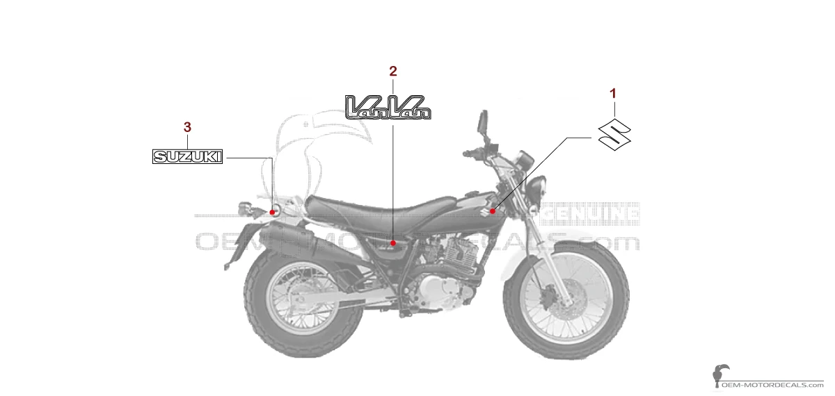Pegatinas para Suzuki RV125 VANVAN 2005 - Negro • Suzuki Pegatinas OEM