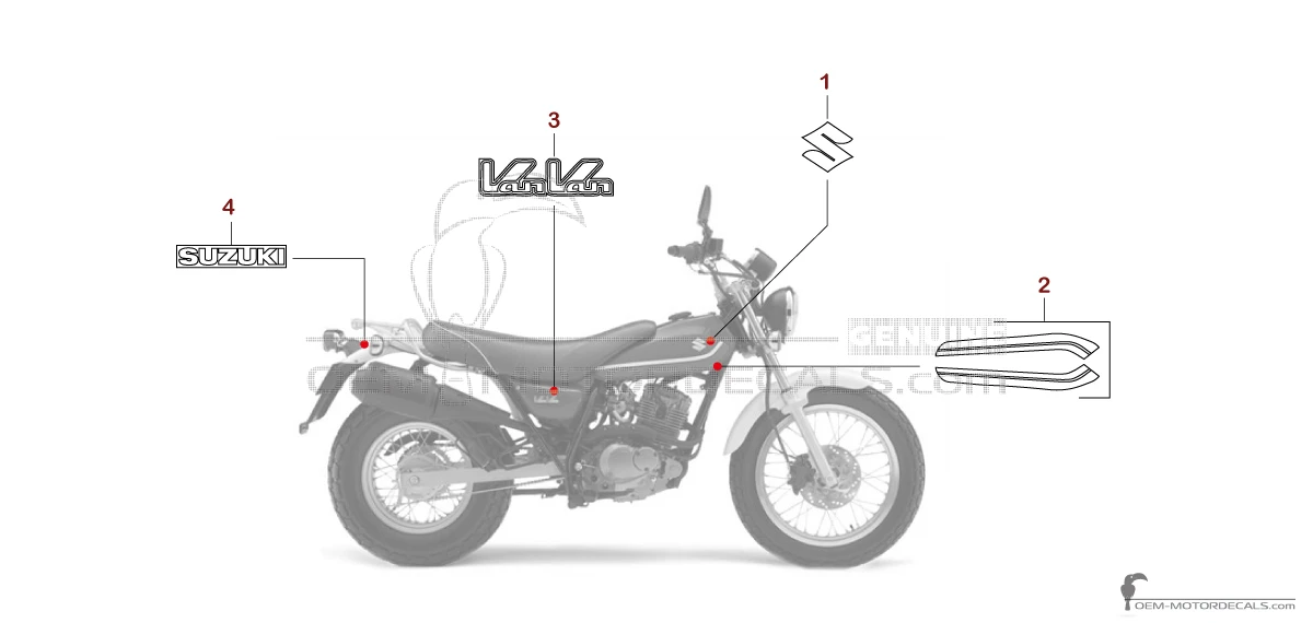 Aufkleber für Suzuki RV125 VANVAN 2008 - Blau • Suzuki OEM-Aufkleber
