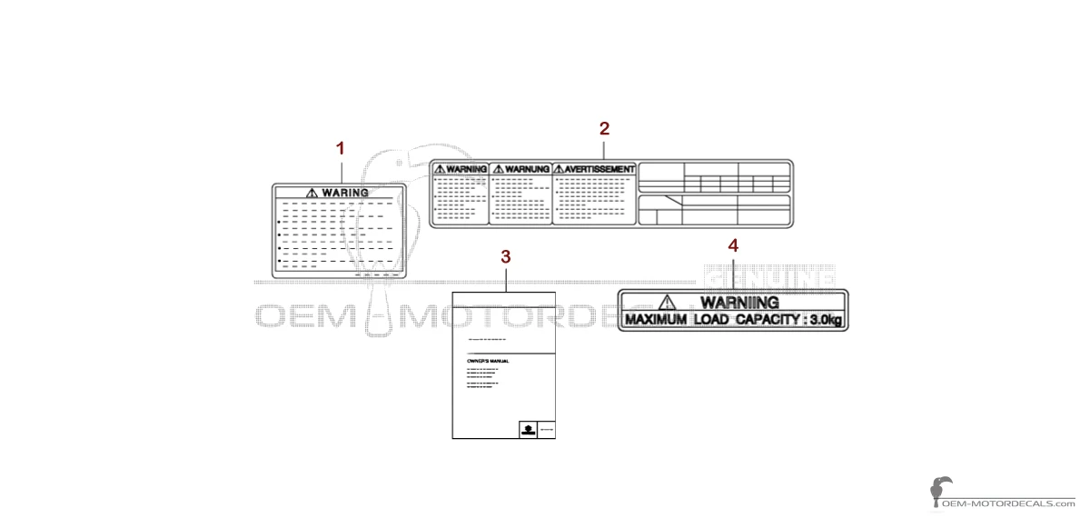Decals for Suzuki RV125 VANVAN 2013 - Caution labels • Suzuki OEM Decals