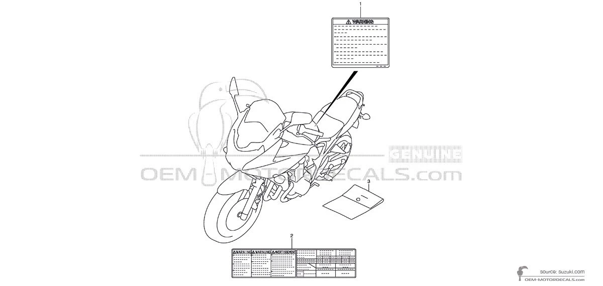 Decals for Suzuki SFV650 GLADIUS - Caution labels • Suzuki OEM Decals