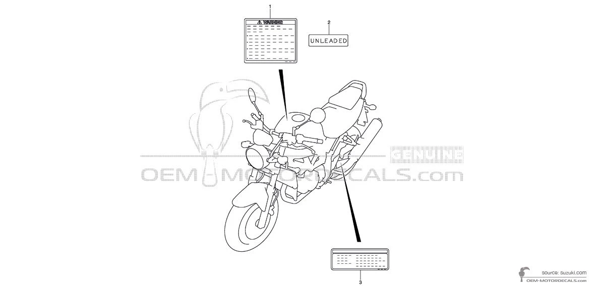 Pegatinas para Suzuki SV1000 - Etiquetas de precaución • Suzuki Pegatinas OEM