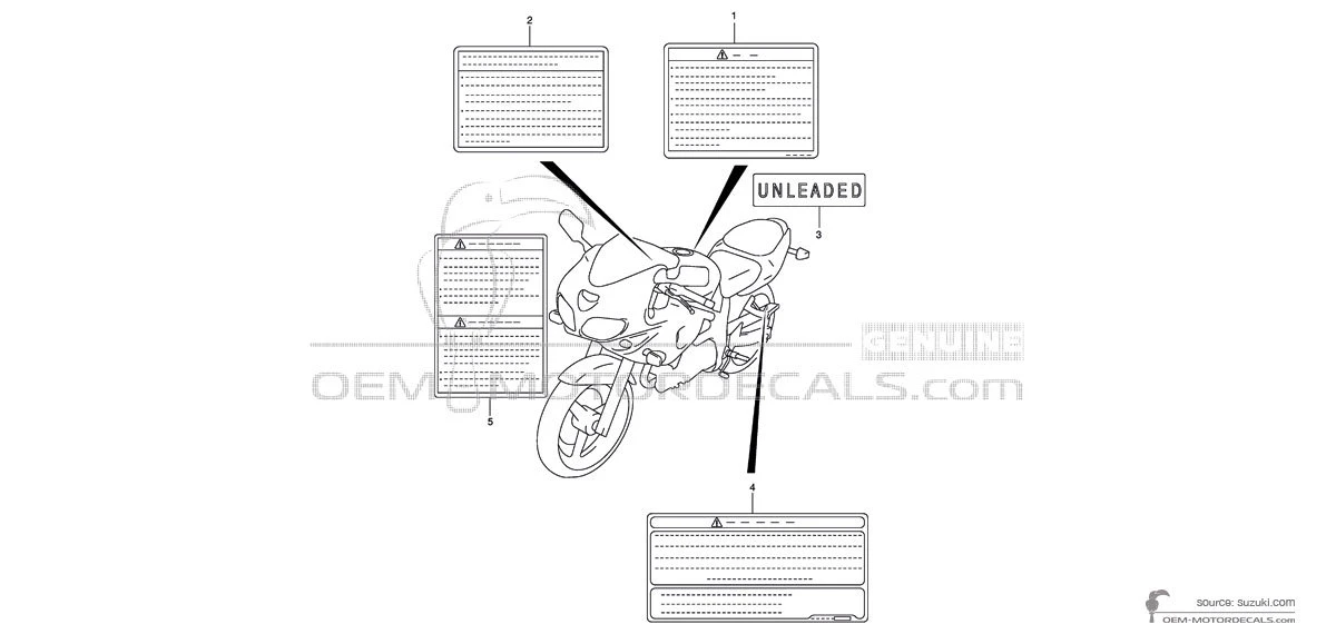 Decals for Suzuki SV650 - Caution labels • Suzuki OEM Decals