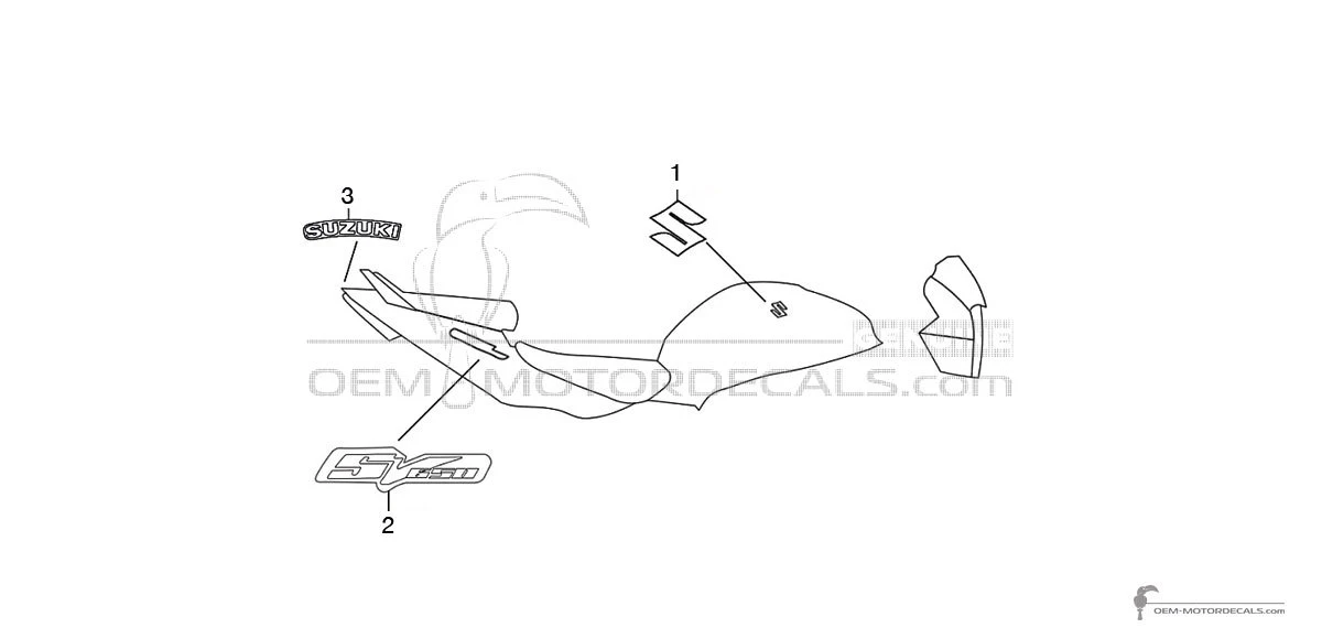 Aufkleber für Suzuki SV650 2004 - Blau • Suzuki OEM-Aufkleber