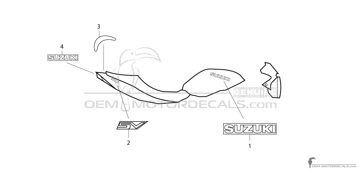 Decals for Suzuki SV650 2020 - Black • Suzuki OEM Decals