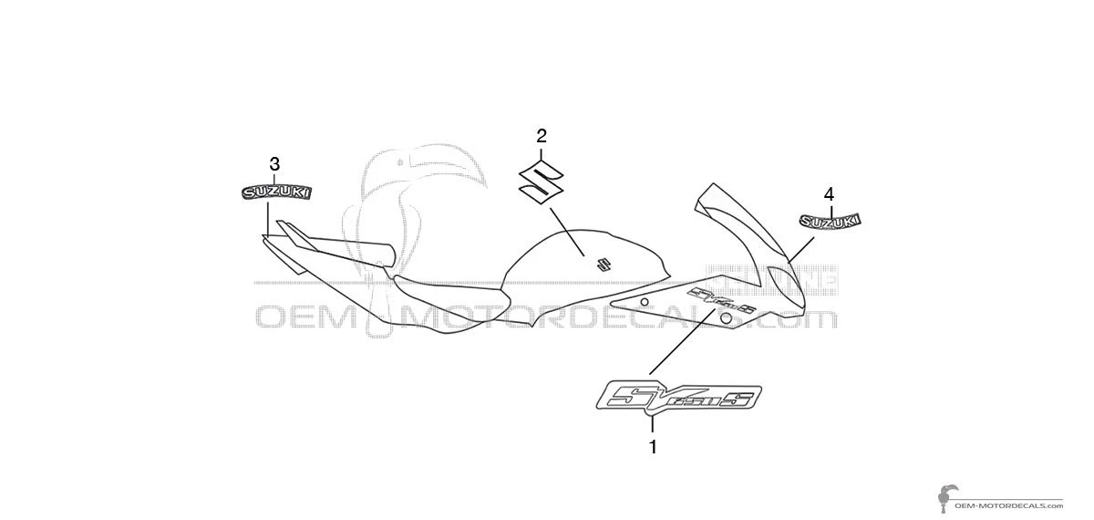 Decals for Suzuki SV650S 2006 - Silver • Suzuki OEM Decals