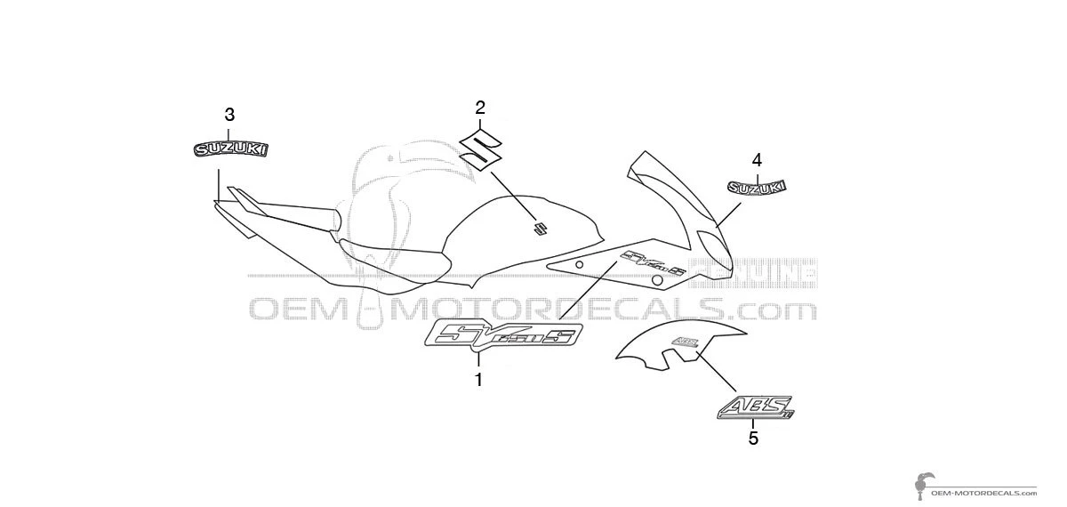 Decals for Suzuki SV650S 2009 - Gray • Suzuki OEM Decals