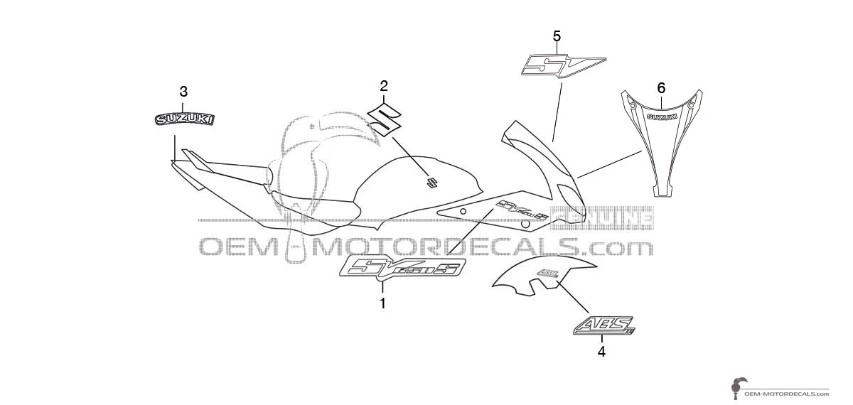 Naklejki do Suzuki SV650S 2009 - Niebieski • Suzuki Naklejki OEM