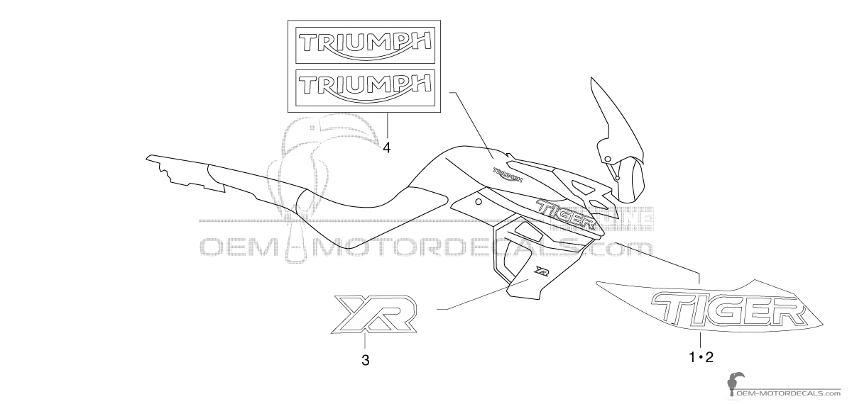 Naklejki do TRIUMPH TIGER 800XR 2020 - Biały • Triumph Naklejki OEM