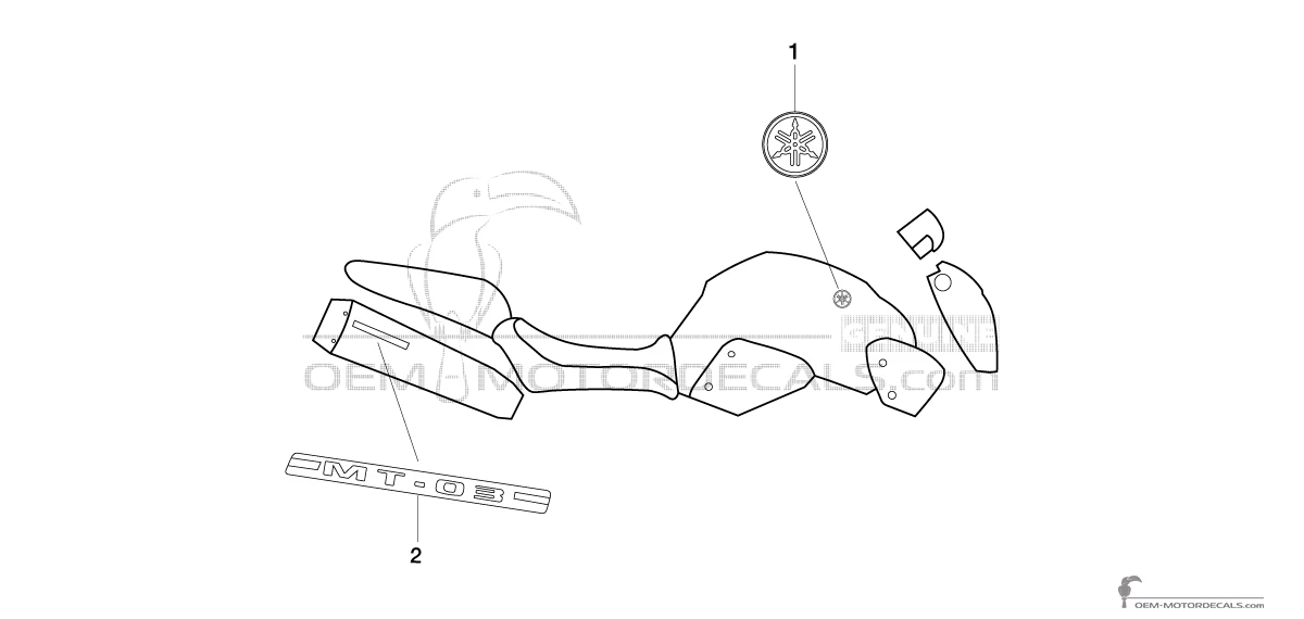 Adesivi per Yamaha MT03 2006 - Blu • Yamaha Adesivi OEM