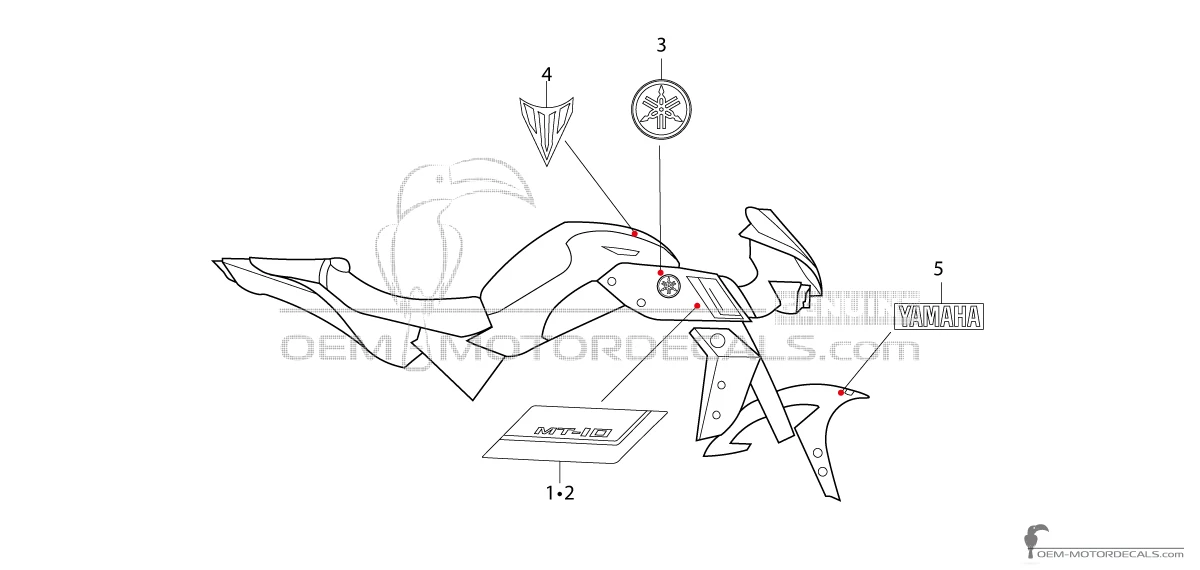 Decals for Yamaha MT10 2024 - Dark gray • Yamaha OEM Decals