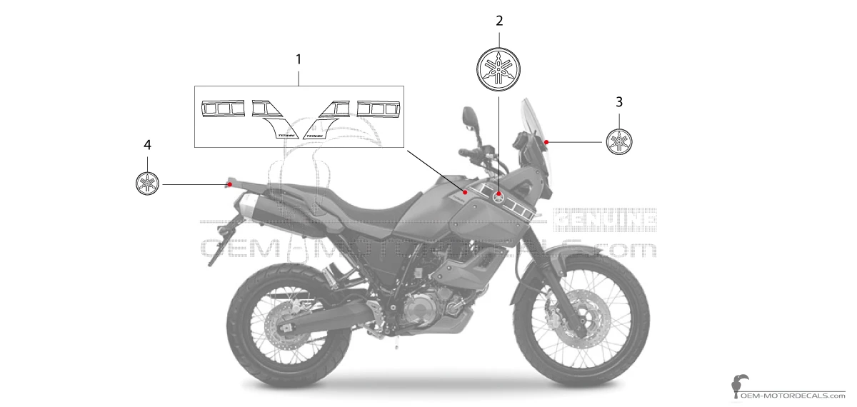 Adesivi per Yamaha XT660Z Tenere 2010 - Blu • Yamaha Adesivi OEM