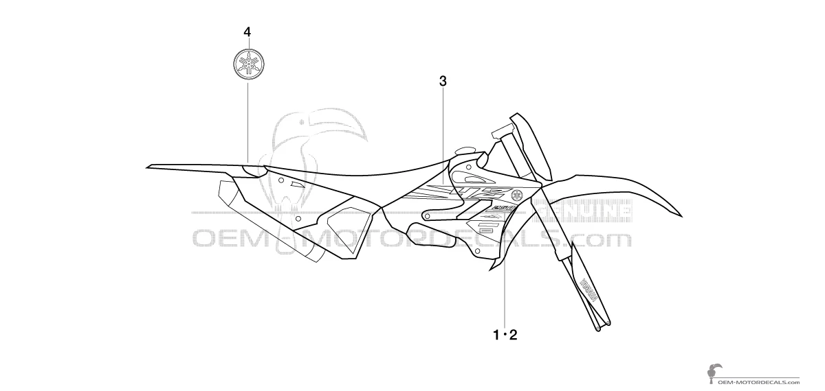 Decals for Yamaha YZ250 2015 - Blue • Yamaha OEM Decals