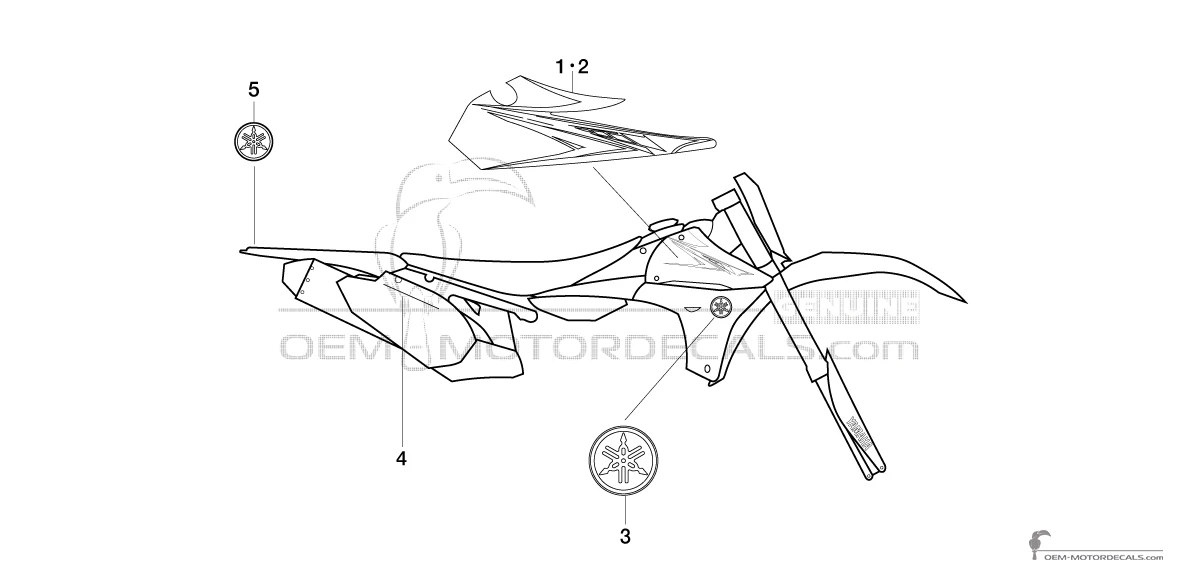 Stickers voor Yamaha YZ450F 2011 - Blauw • Yamaha OEM Stickers