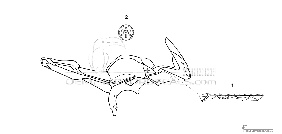 Aufkleber für Yamaha FZ1S FAZER 2007 - Blau • Yamaha OEM-Aufkleber