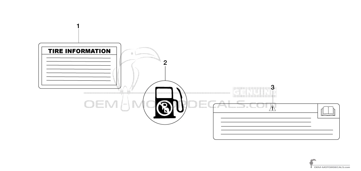 Stickers voor Yamaha FZ1S FAZER - Voorzichtigheid labels • Yamaha OEM Stickers