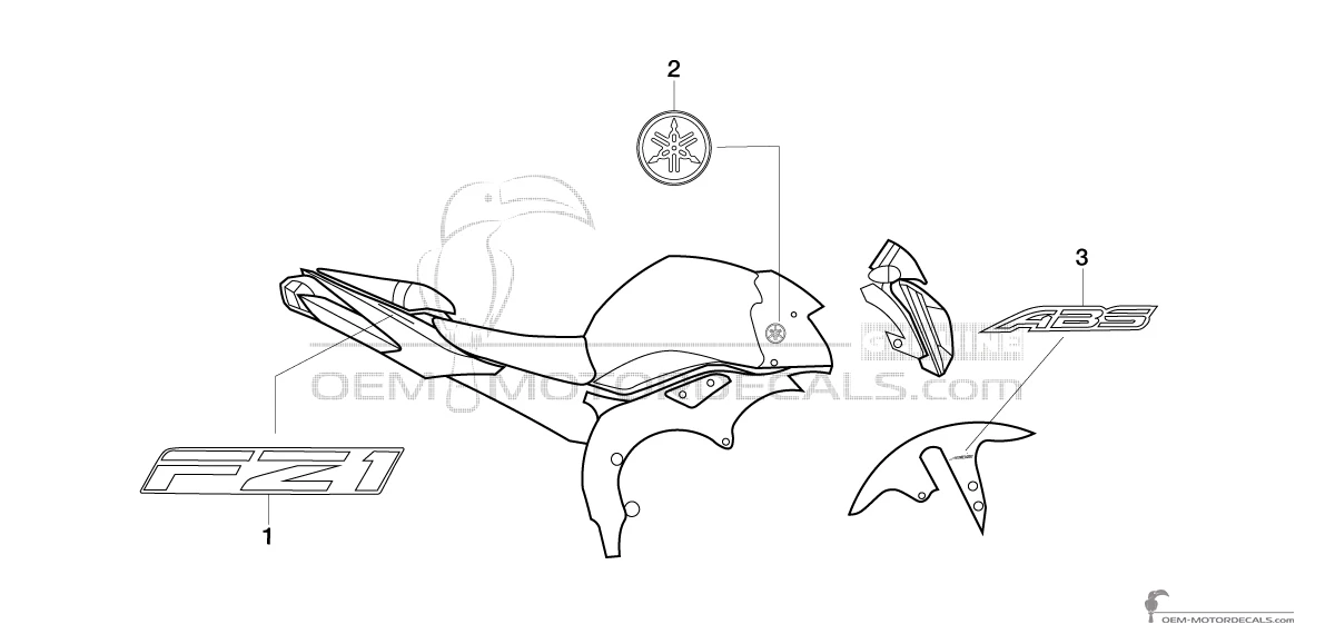 Stickers voor Yamaha FZ1N 2012 - Zwart • Yamaha OEM Stickers