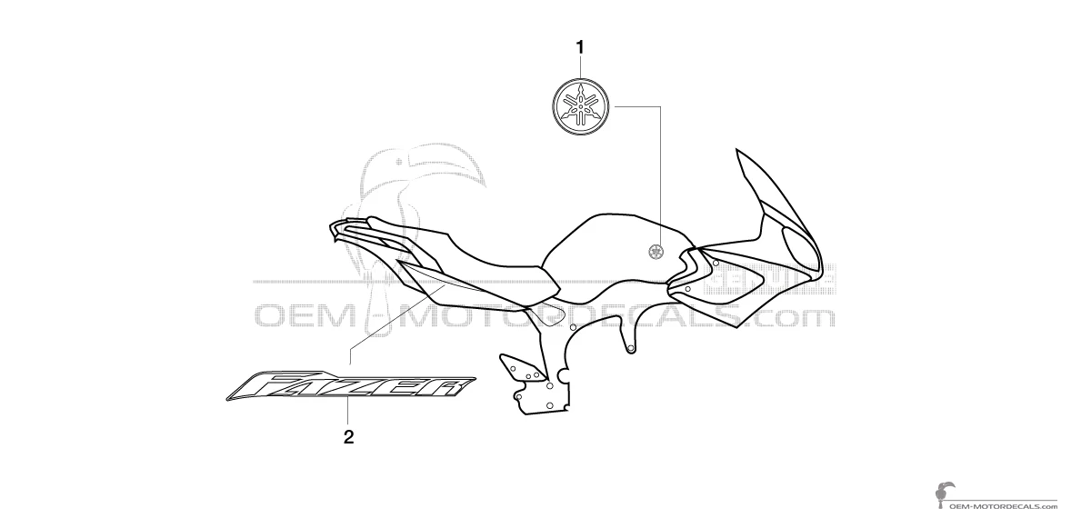 Aufkleber für Yamaha FZ6S FAZER 2005 - Blau • Yamaha OEM-Aufkleber