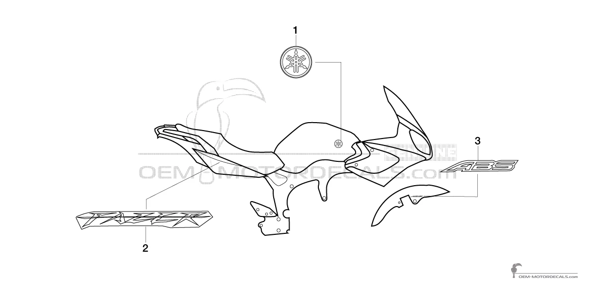 Stickers voor Yamaha FZ6S FAZER 2006 - Rood • Yamaha OEM Stickers