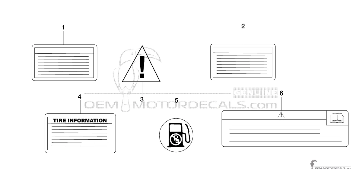 Decals for Yamaha FZ6S FAZER - Caution labels • Yamaha OEM Decals