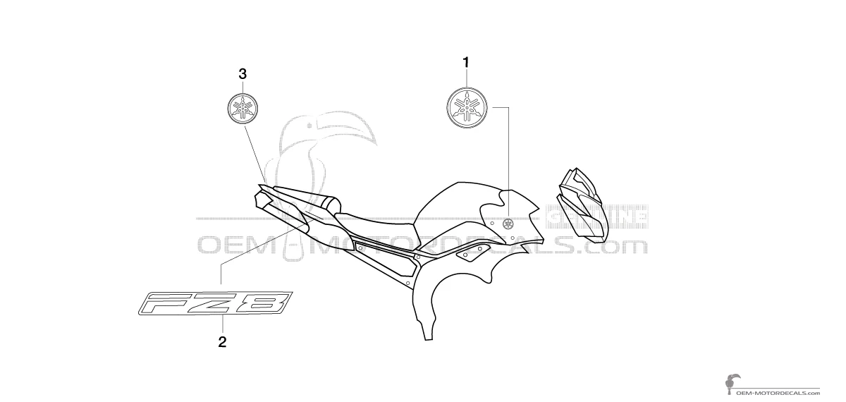 Adesivi per Yamaha FZ8N 2012 - Nero • Yamaha Adesivi OEM